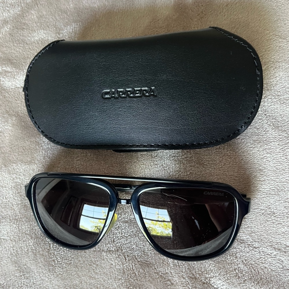 Carrera Classic Black Sunglasses with Case Excellent Condition